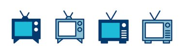 Beyaz arkaplanda izole edilmiş televizyon simgesi vektörü. Televizyon simgesi
