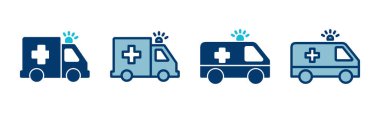 Ambulans Simgesi vektörü beyaz arkaplanda izole edildi. Ambulans Simgesi Tasarımı. ambulans kamyon simgesi vektörü