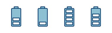Batarya ikonu vektörü beyaz arkaplanda izole edildi. Batarya vektör simgesi. Şarj seviyesi. pil yükleme simgesi