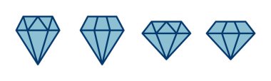 Elmas simgesi vektörü beyaz arkaplanda izole edildi. Elmas vektör simgesi. Gemstone sembolü