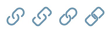 Dış bağlantı sembolü ikon vektörü. Bağlantı simgesi beyaz arkaplanda izole edildi. Bağlantı vektör simgesi. Hiper bağlantı zinciri sembolü