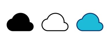 Beyaz arkaplanda bulut simgesi vektörü izole edildi. bulut hesaplama simgesi
