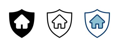 Ev sigortası ikonu vektörü beyaz arka planda izole edildi. ev koruma simgesi