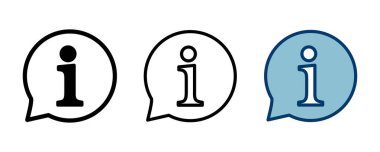 Bilgi simgesi vektörü beyaz arkaplanda izole edildi. Bilgi işareti var. Bizim hakkımızda