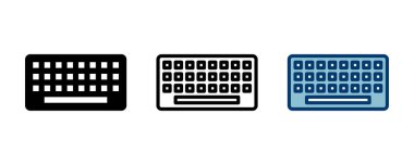 Klavye simgesi vektörü beyaz arkaplanda izole edildi. Klavye vektör sembolü