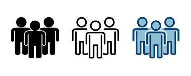 İnsanlar beyaz arkaplanda izole edilmiş ikon vektörü. Kişi simgesi. Kullanıcı vektör simgesi