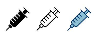 Şırınga ikonu vektörü beyaz arkaplanda izole edildi. enjeksiyon simgesi