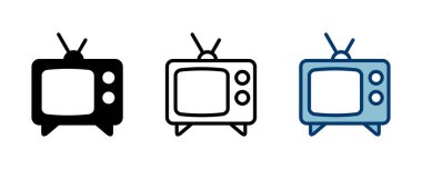Beyaz arkaplanda izole edilmiş televizyon simgesi vektörü. Televizyon simgesi
