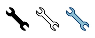 İngiliz anahtarı simgesi vektörü beyaz arkaplanda izole edildi. Anahtar vektör simgesi. Anahtar sembolü