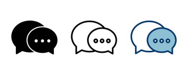 Sohbet simgesi vektörü beyaz arkaplanda izole edildi. Sohbet vektörü simgesi. Konuşma balonu. Mesaj var. Bizimle irtibata geç