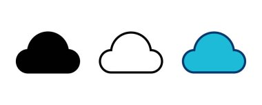 Beyaz arkaplanda bulut simgesi vektörü izole edildi. bulut hesaplama simgesi