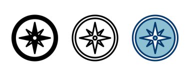 Pusula simgesi vektörü beyaz arkaplanda izole edildi. Pusula vektör simgesi