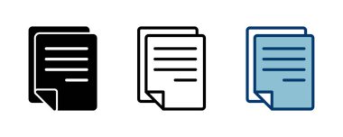 Beyaz arkaplanda izole edilmiş belge simgesi vektörü. Kağıt ikonu. Dosya Simgesi