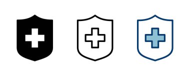 Sağlık sigortası ikonu vektörü beyaz arka planda izole edildi. Sigorta sağlık belgesi simgesi