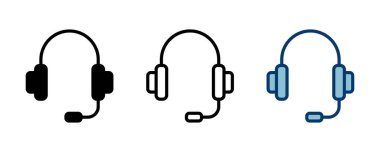 Kulaklık simgesi vektörü beyaz arkaplanda izole edildi. Kulaklık vektör simgesi. Ara bizi.