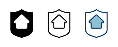 Ev sigortası ikonu vektörü beyaz arka planda izole edildi. ev koruma simgesi