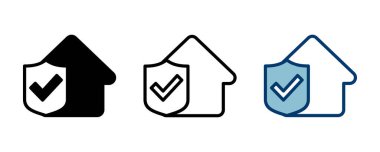 Beyaz arka planda ev sigortası ikonu vektörü izole edildi. ev koruma simgesi.