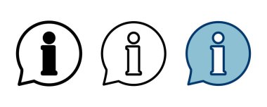 Bilgi simgesi vektörü beyaz arkaplanda izole edildi. Bilgi işareti var. Bizim hakkımızda