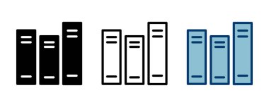 Kütüphane simgesi vektörü beyaz arkaplanda izole edildi. Kitap simgesi vektörü