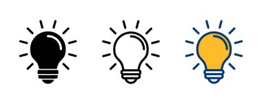 Lamba simgesi vektörü beyaz arkaplanda izole edildi. Ampul simgesi vektörü. Fikir vektör simgesi