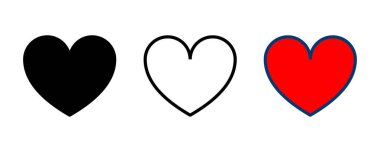 Kalp ikonu vektörü beyaz arkaplanda izole edildi. Kalp vektör simgesi. Simge vektörü gibi. Aşk