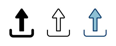 Beyaz arkaplanda izole edilmiş simge vektörünü yükle. İşaret simgesini yükle. Gönderme düğmesi. Sembol yükle.