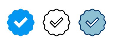 Doğrulanmış simge vektörü beyaz arkaplanda izole edildi. Doğrulama işareti. onaylanmış simge