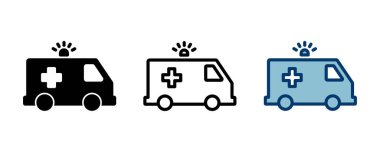 Ambulans Simgesi vektörü beyaz arkaplanda izole edildi. Ambulans Simgesi Tasarımı. ambulans kamyon simgesi vektörü