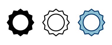 Rozet simgesi vektörü beyaz arkaplanda izole edildi. Ödül ikonu. Başarmak. Damga