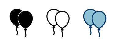 Beyaz arkaplanda izole edilmiş balon simgesi vektörü. Parti balonu süsleme doğum günü vektörü. Balon vektör simgesi