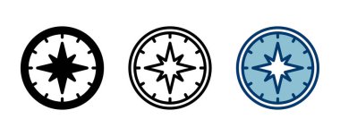 Pusula simgesi vektörü beyaz arkaplanda izole edildi. Pusula vektör simgesi