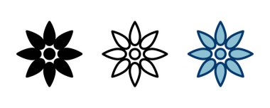 Çiçek simgesi vektörü beyaz arkaplanda izole edildi. çiçek vektörü. çiçek sembolleri