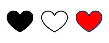 Kalp ikonu vektörü beyaz arkaplanda izole edildi. Kalp vektör simgesi. Simge vektörü gibi. Aşk