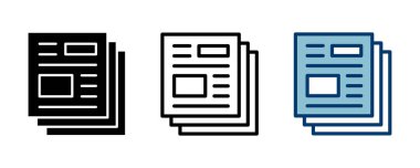 Beyaz arkaplanda izole edilmiş gazete simgesi vektörü. haber kağıt simgesi vektörü