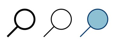 Beyaz arkaplanda izole edilmiş bir simge vektörü ara. Cam vektör simgesi. Büyüteç simgesini ara. Bul