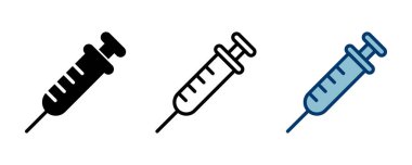 Şırınga ikonu vektörü beyaz arkaplanda izole edildi. enjeksiyon simgesi
