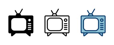 Beyaz arkaplanda izole edilmiş televizyon simgesi vektörü. Televizyon simgesi