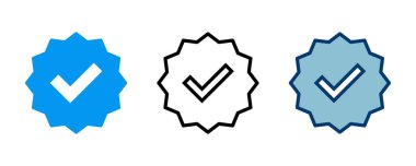 Doğrulanmış simge vektörü beyaz arkaplanda izole edildi. Doğrulama işareti. onaylanmış simge