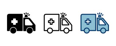 Ambulans Simgesi vektörü beyaz arkaplanda izole edildi. Ambulans Simgesi Tasarımı. ambulans kamyon simgesi vektörü