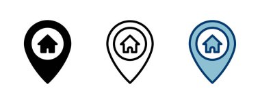 Beyaz arkaplanda izole edilmiş adres simgesi vektörü. Adres simgesi vektörü. ev konumu simgesi