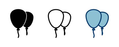 Beyaz arkaplanda izole edilmiş balon simgesi vektörü. Parti balonu süsleme doğum günü vektörü. Balon vektör simgesi