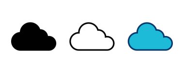 Beyaz arkaplanda bulut simgesi vektörü izole edildi. bulut hesaplama simgesi