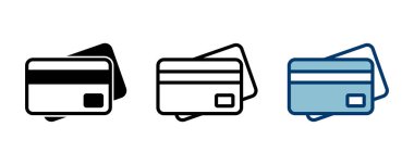 Kredi kartı simgesi vektörü beyaz arkaplanda izole edildi. Kredi kartı ödeme simgesi vektörü