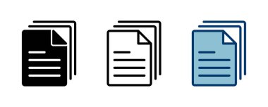 Beyaz arkaplanda izole edilmiş belge simgesi vektörü. Kağıt ikonu. Dosya Simgesi