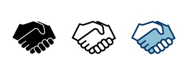 Beyaz arkaplanda iş tokalaşma simgesi vektörü izole edildi. Tokalaşma ikonu vektörü. Sözleşme anlaşması. Simge vektörüne güven. - Anlaştık. Oldu bil. ortaklık simgesi