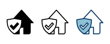 Beyaz arka planda ev sigortası ikonu vektörü izole edildi. ev koruma simgesi.