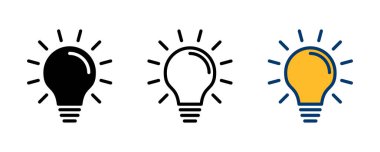 Lamba simgesi vektörü beyaz arkaplanda izole edildi. Ampul simgesi vektörü. Fikir vektör simgesi