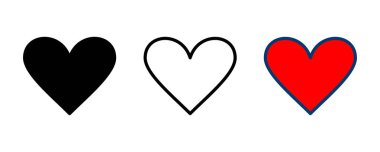 Kalp ikonu vektörü beyaz arkaplanda izole edildi. Kalp vektör simgesi. Simge vektörü gibi. Aşk