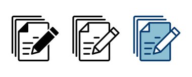 Not simgesi vektörü beyaz arkaplanda izole edildi. Simge vektörü alınıyor. Satır simgesini düzenle. Belge yazımı. İçerik yazımı