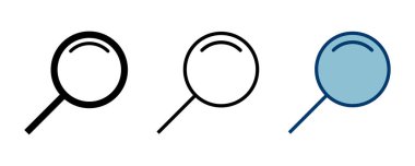 Beyaz arkaplanda izole edilmiş bir simge vektörü ara. Cam vektör simgesi. Büyüteç simgesini ara. Bul